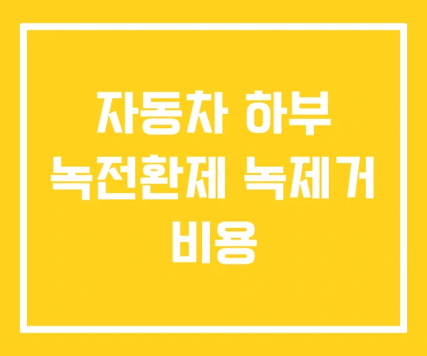 자동차 하부 녹전환제 녹제거 비용