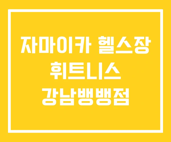 자마이카 헬스장 휘트니스 강남뱅뱅점