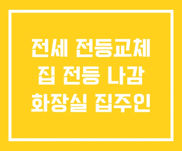 전세 전등교체 집 전등 나감 화장실 집주인 전세 전등교체 집 전등 나감 화장실 집주인