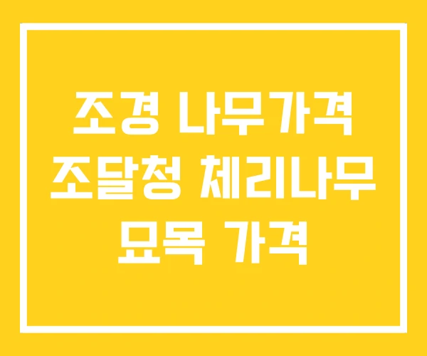 조경 나무가격 조달청 체리나무 묘목 가격 조경 나무가격 조달청 체리나무 묘목 가격