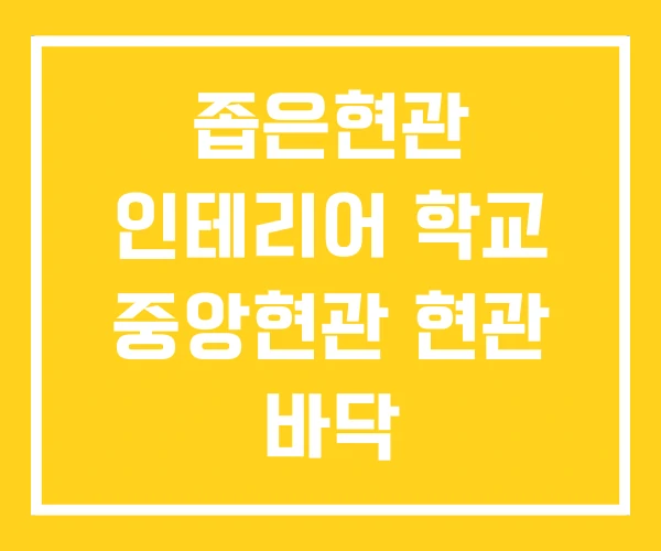 좁은현관 인테리어 학교 중앙현관 현관 바닥