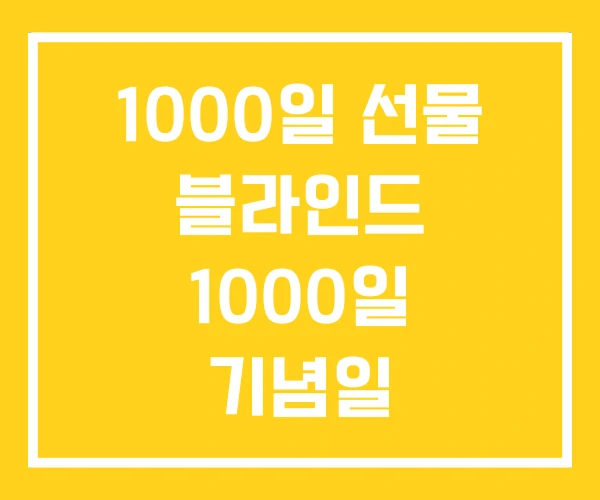 1000일 선물 블라인드 1000일 기념일 1000일 선물 블라인드 1000일 기념일