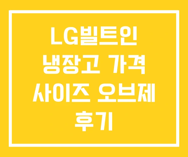 LG빌트인 냉장고 가격 사이즈 오브제 후기