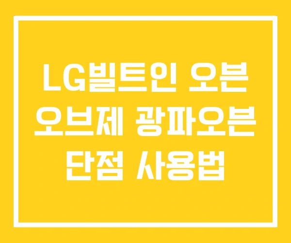 LG빌트인 오븐 오브제 광파오븐 단점 사용법 LG빌트인 오븐 오브제 광파오븐 단점 사용법