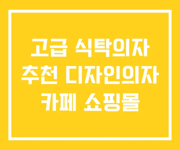 고급 식탁의자 추천 디자인의자 카페 쇼핑몰