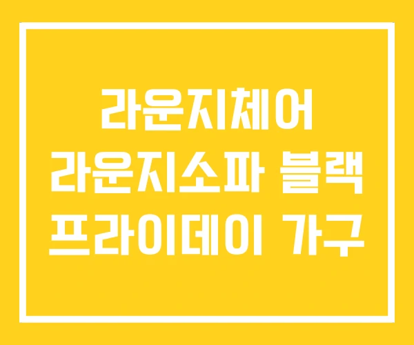 라운지체어 라운지소파 블랙 프라이데이 가구