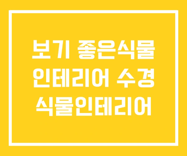 보기 좋은식물 인테리어 수경 식물인테리어