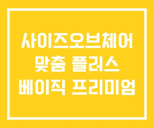 사이즈오브체어 맞춤 플러스 베이직 프리미엄