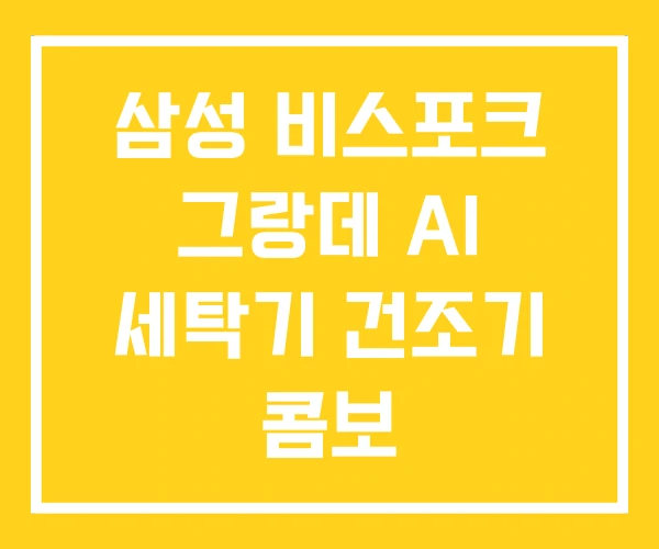 삼성 비스포크 그랑데 AI 세탁기 건조기 콤보