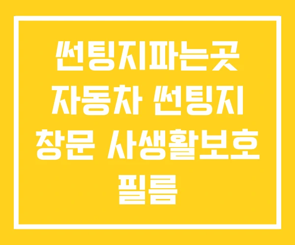 썬팅지파는곳 자동차 썬팅지 창문 사생활보호 필름