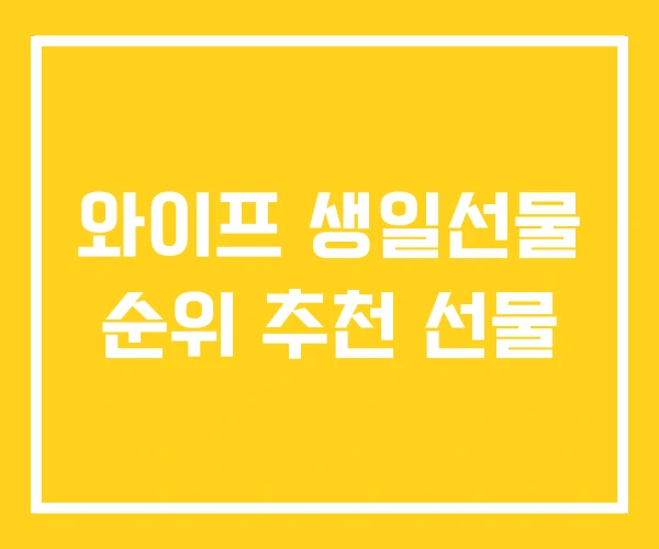 와이프 생일선물 순위 추천 선물 와이프 생일선물 순위 추천 선물