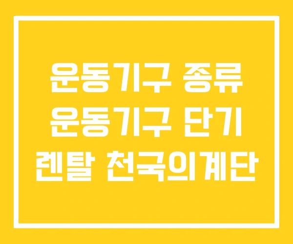 운동기구 종류 운동기구 단기 렌탈 천국의계단