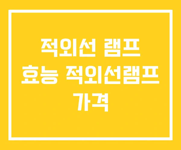 적외선 램프 효능 적외선램프 가격